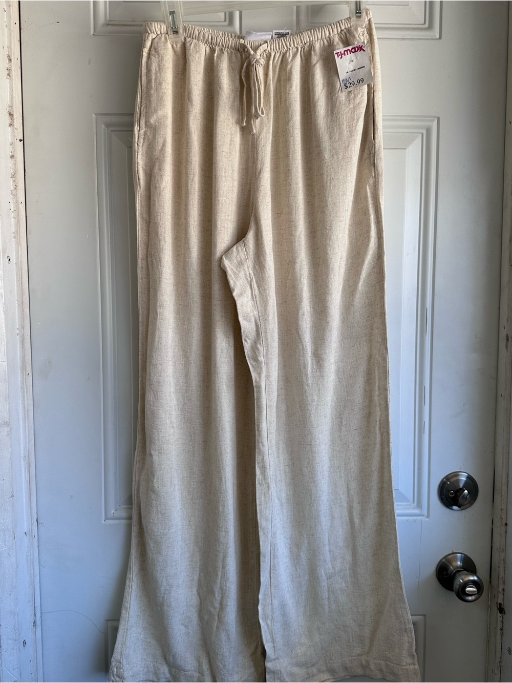 Song of Style Cream Drawstring Wide-Leg Pants